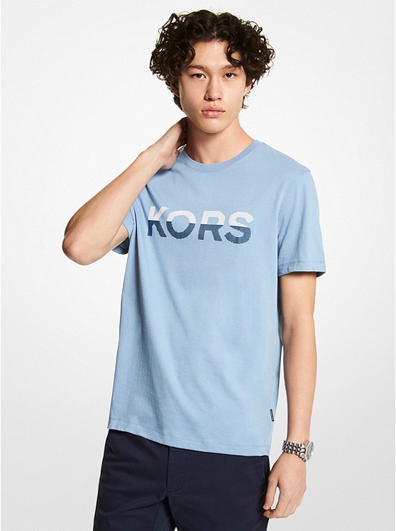 Michael Kors Logo T-shirts Herren Türkis | Österreich-9584081