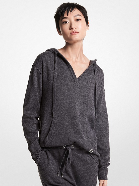 Michael Kors Merino Hoodie Damen Navy | Österreich-5894180