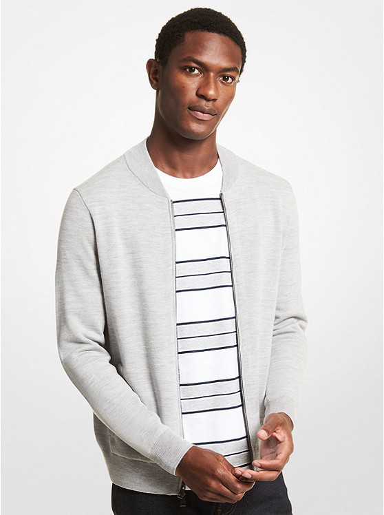 Michael Kors Merino Jacke Herren Grau | Österreich-5398770