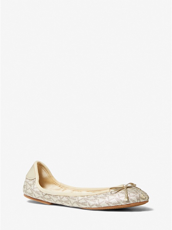 Michael Kors Metallic Ballet Flat Damen Gold | Österreich-1980734