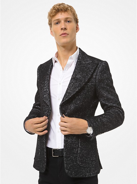 Michael Kors Metallic Blazer Herren Schwarz | Österreich-1879834