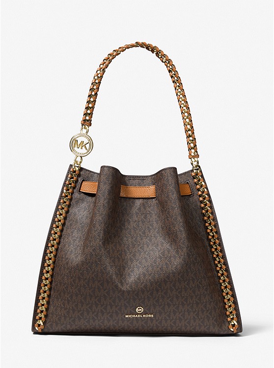 Michael Kors Mina Schultertaschen Damen Braun Gelb Braun | Österreich-9784835