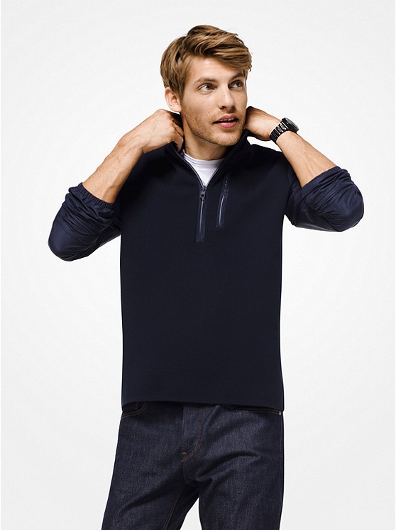 Michael Kors Mixed-Media Pullover Herren Schwarz | Österreich-7381794