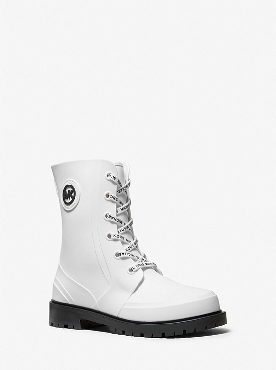 Michael Kors Montaigne Regenstiefel Damen Weiß | Österreich-3851780