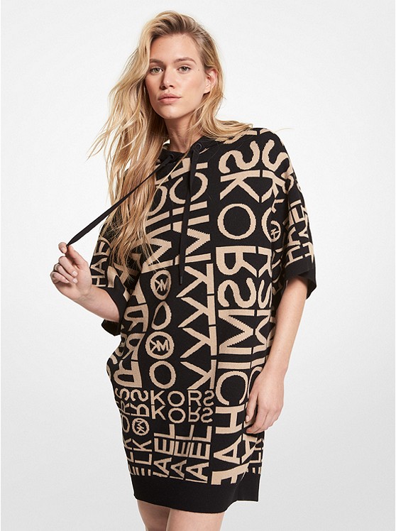 Michael Kors Newspaper Pullover Damen Schwarz Khaki | Österreich-8879170