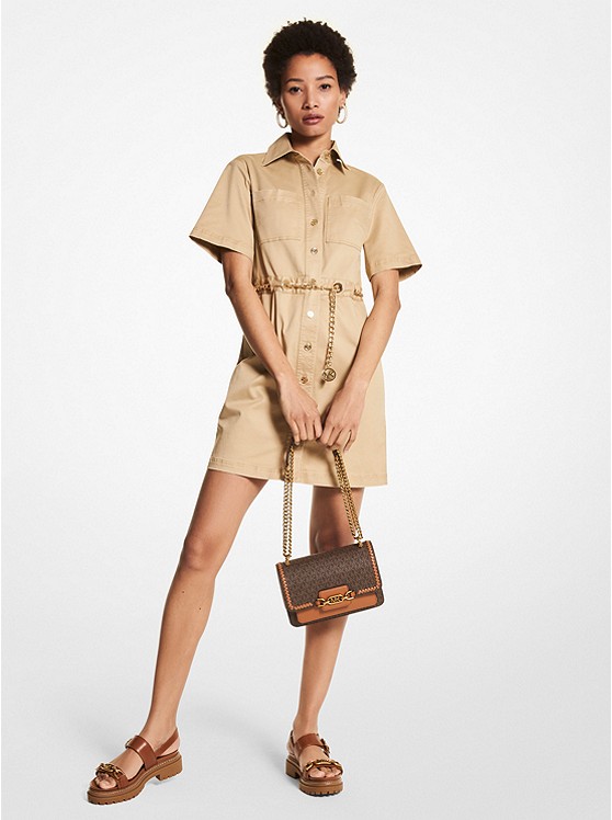 Michael Kors Organic Kleider Damen Khaki | Österreich-9514707