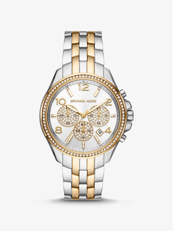 Michael Kors Oversized Uhren Damen Silber Gold | Österreich-0357489