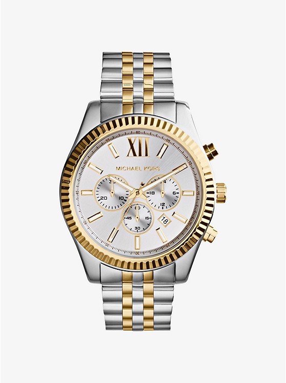 Michael Kors Oversized Uhren Damen Silber Gold | Österreich-4807179