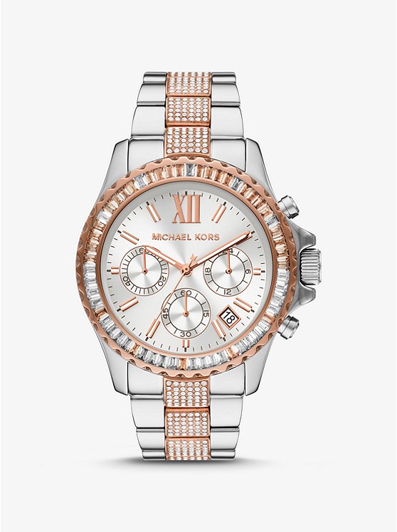 Michael Kors Oversized Uhren Damen Silber Gold | Österreich-7458730