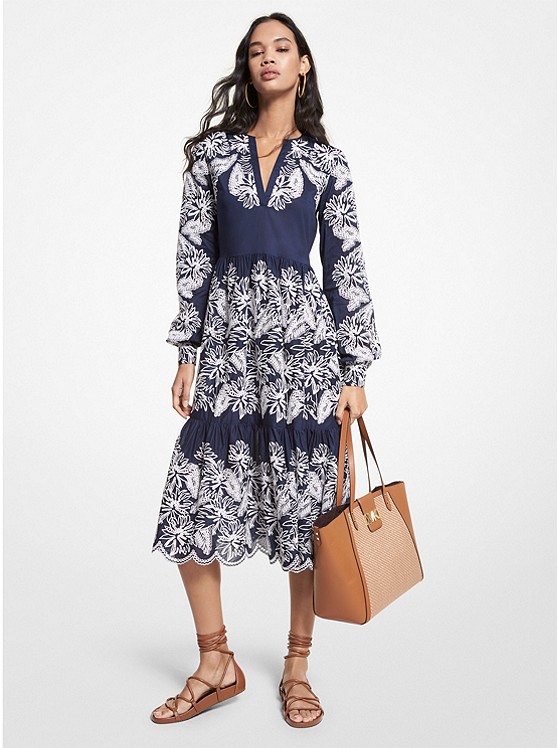 Michael Kors Palm Kleider Damen Grau Weiß | Österreich-3784015