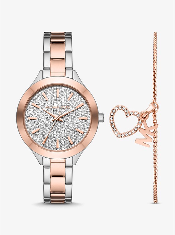 Michael Kors Pavé Uhren Damen Silber Gold | Österreich-1747908