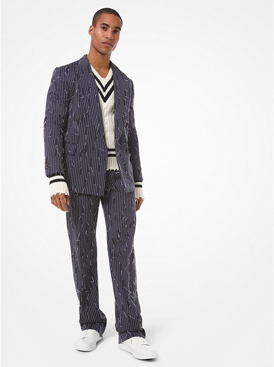Michael Kors Pick-Stitch Blazer Herren Blau | Österreich-9847507