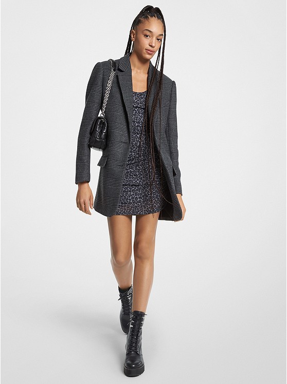 Michael Kors Plaid Blazer Damen Dunkelgrau | Österreich-5817904
