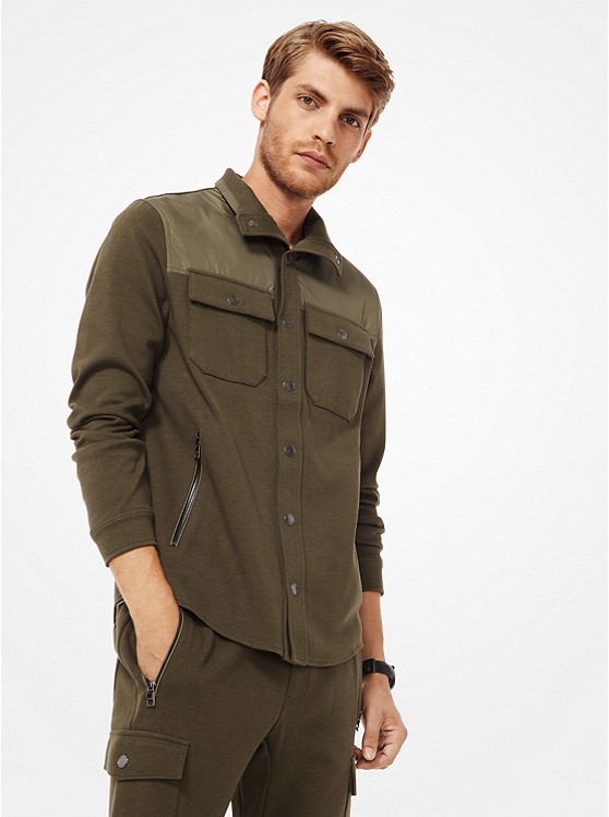Michael Kors Ponte Jacke Herren Olivgrün | Österreich-5438178