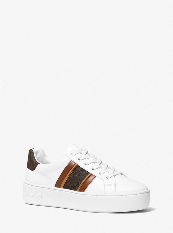 Michael Kors Poppy Sneakers Damen Weiß Braun | Österreich-1838954