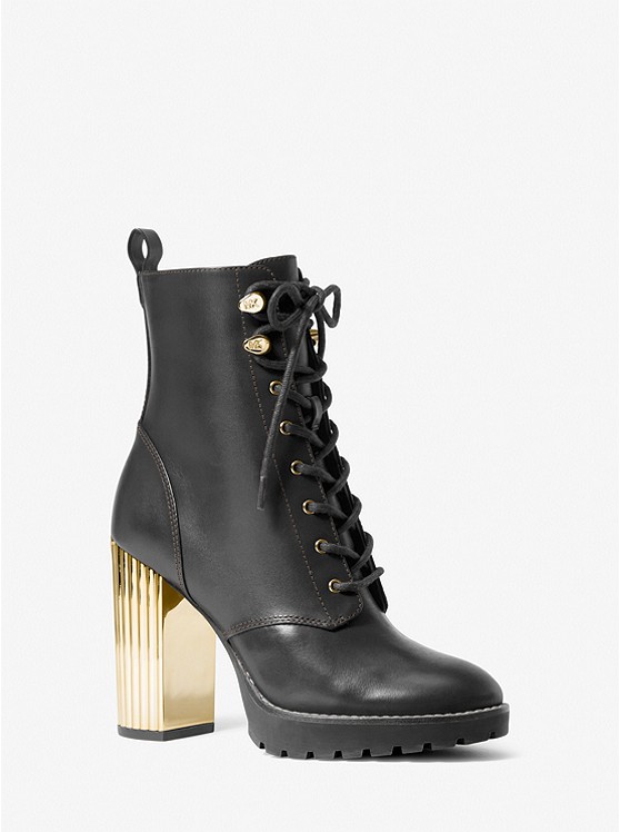 Michael Kors Porter Schnürstiefel Damen Schwarz | Österreich-0581749