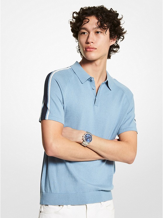 Michael Kors Rennfahrer Polo Hemd Herren Azurblau | Österreich-7948801