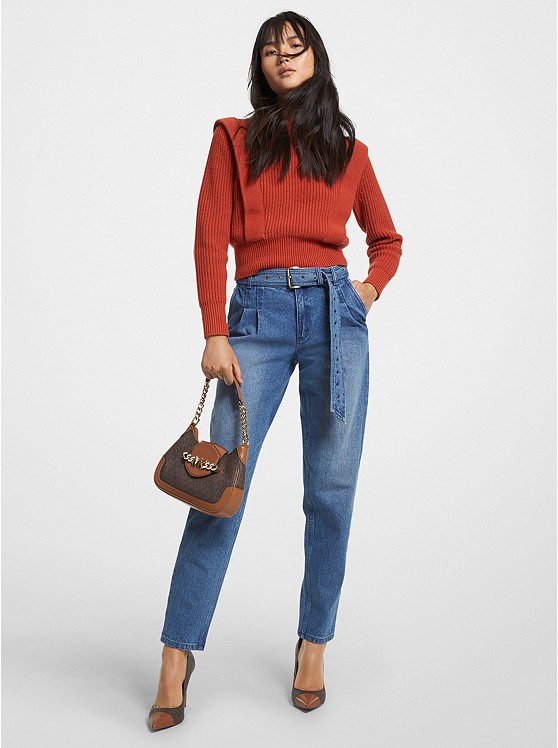 Michael Kors Ribbed Pullover Damen Orange Braun | Österreich-1807879