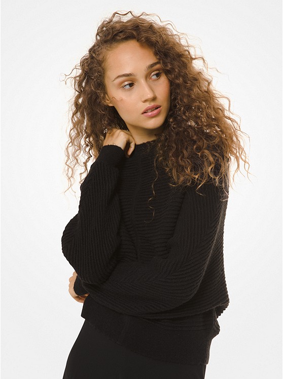 Michael Kors Ribbed Pullover Damen Schwarz | Österreich-8815973