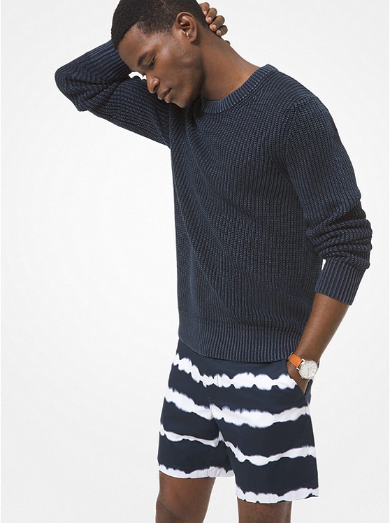 Michael Kors Ribbed Pullover Herren Navy | Österreich-4773850