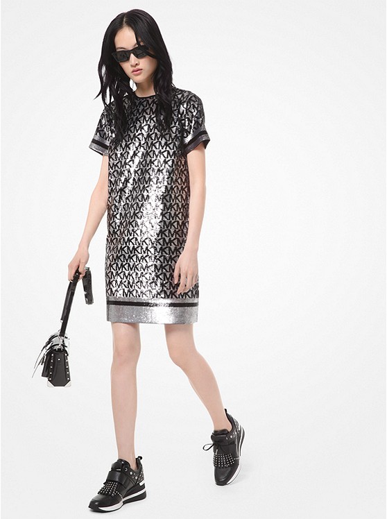 Michael Kors Sequined Kleider Damen Schwarz | Österreich-9075834