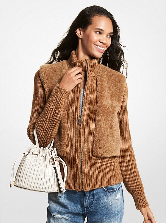 Michael Kors Shearling Jacke Damen Braun | Österreich-1749570