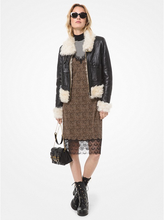 Michael Kors Shearling Jacke Damen Schwarz | Österreich-8891757