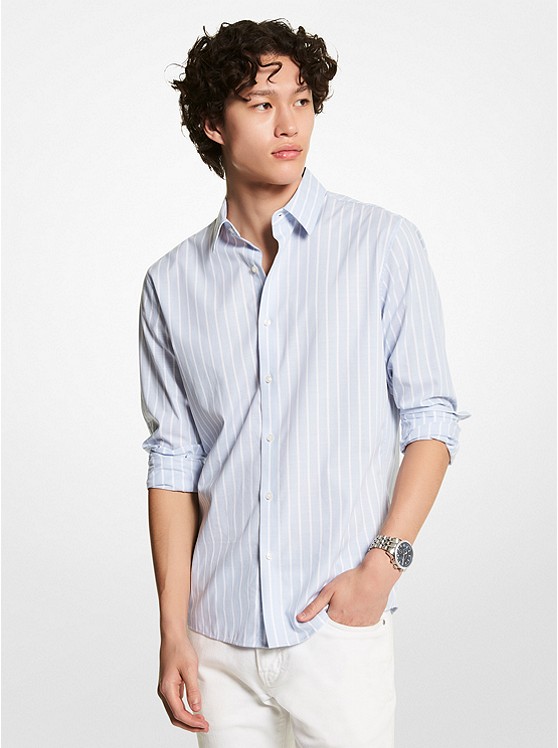 Michael Kors Slim-Fit Hemd Herren Azurblau | Österreich-8318504