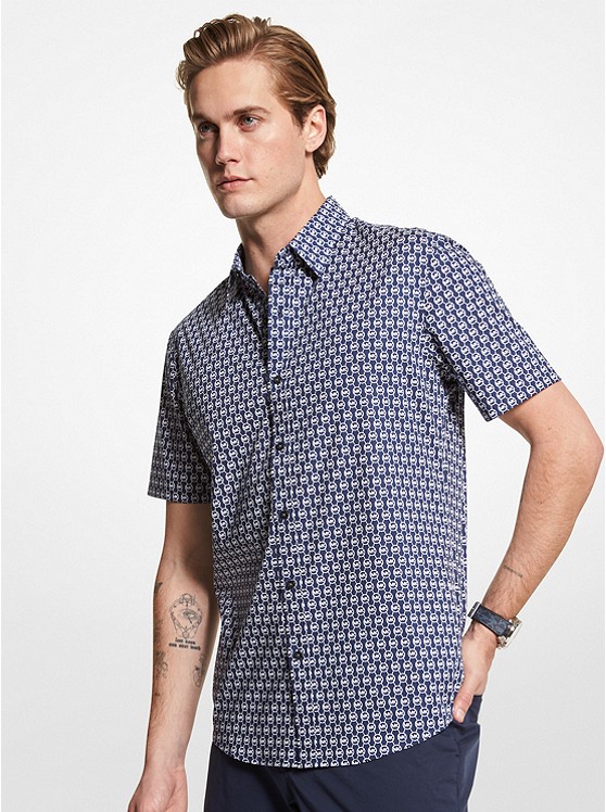 Michael Kors Slim-Fit Hemd Herren Blau | Österreich-8719738