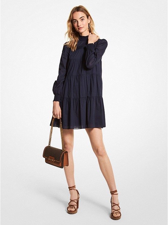 Michael Kors Smocked Kleider Damen Blau | Österreich-9871504