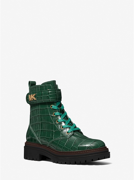 Michael Kors Stark Kampfstiefel Damen Grün | Österreich-3514778