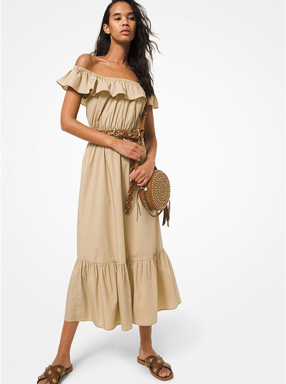 Michael Kors Stretch Kleider Damen Khaki | Österreich-8145389