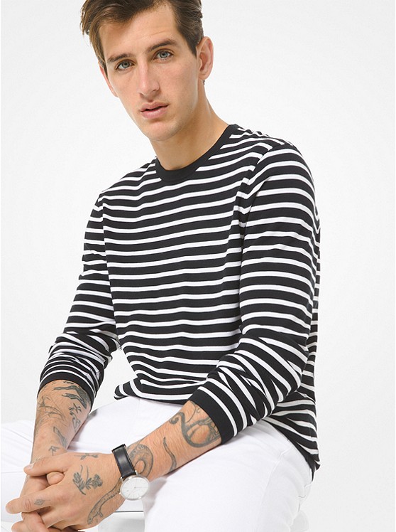 Michael Kors Striped Pullover Herren Schwarz | Österreich-8817549