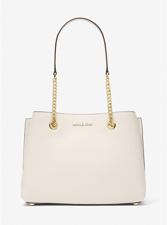 Michael Kors Teagan Schultertaschen Damen Weiß | Österreich-8719830