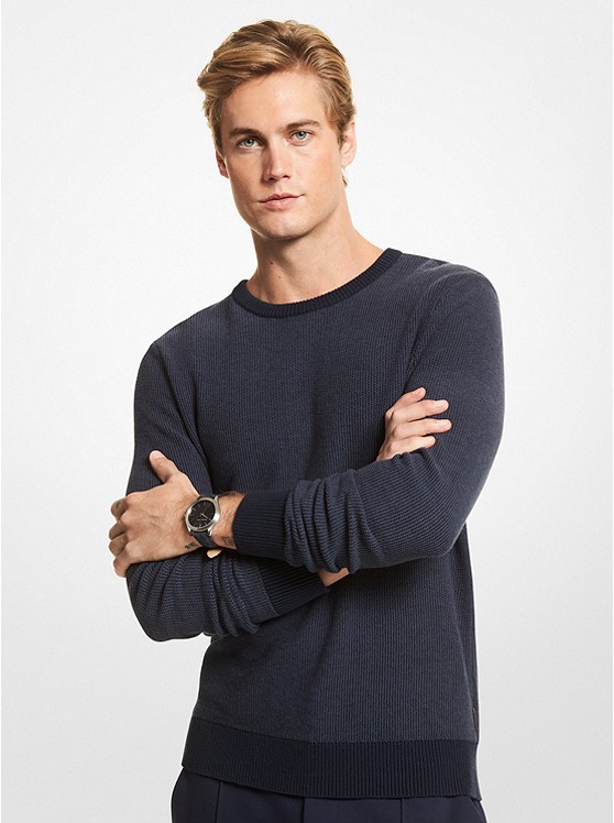 Michael Kors Textured Pullover Herren Blau | Österreich-7834015