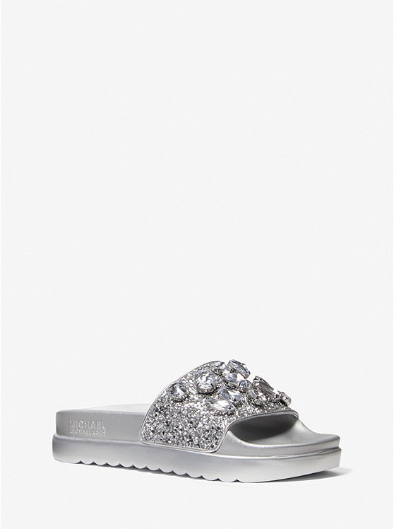 Michael Kors Tyra Badelatschen Damen Silber | Österreich-1887405