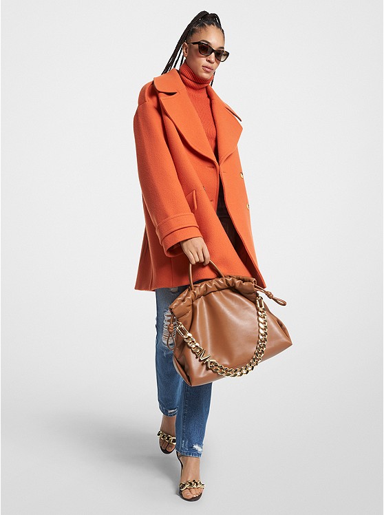 Michael Kors Wool Mäntel Damen Orange Braun | Österreich-5147887