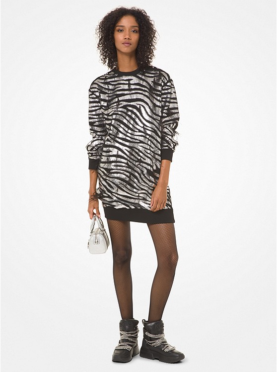 Michael Kors Zebra Pullover Damen Schwarz Silber | Österreich-5717849